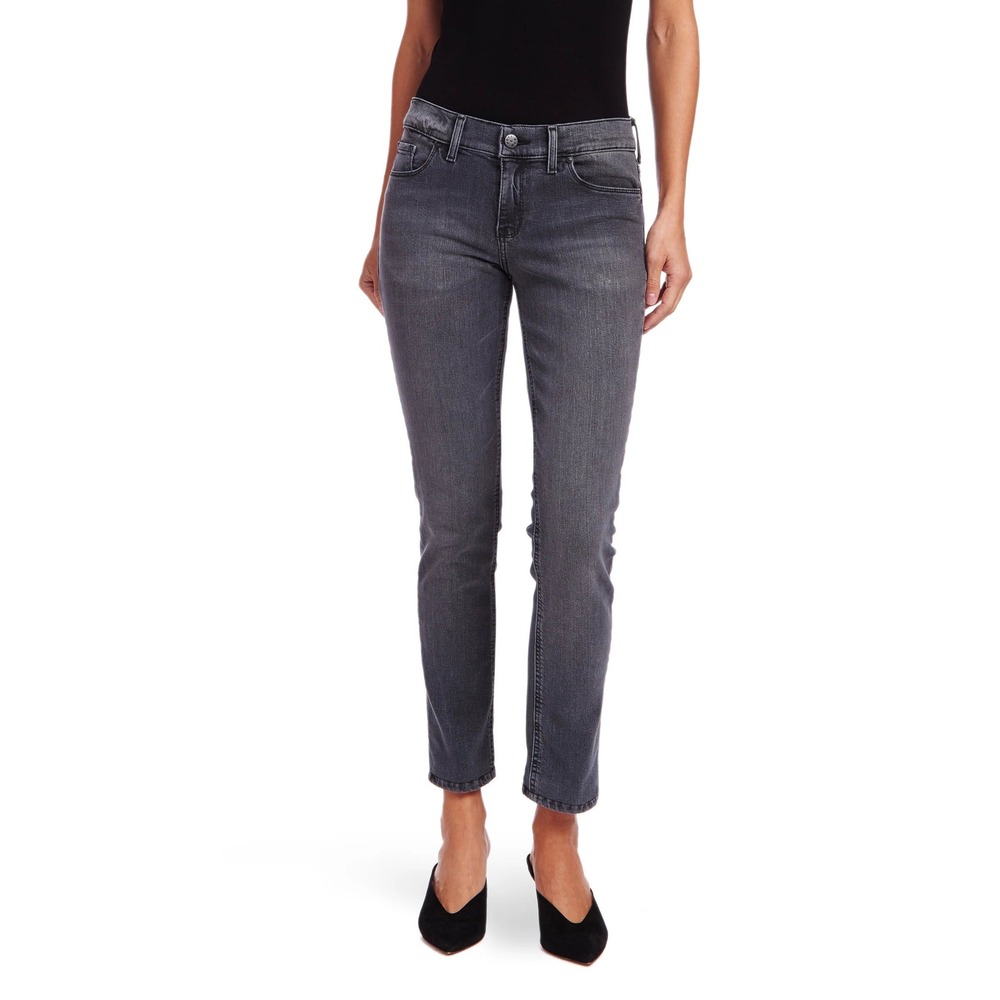 Mott & Bow Mid Rise Slim Straight Allen Boyfriend Jeans 29x30 Gray Denim Stretch
